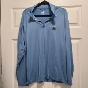 Puma Golf lightweight 1/4 zip long sleeved top Cabot sailboat embroidered Mens M